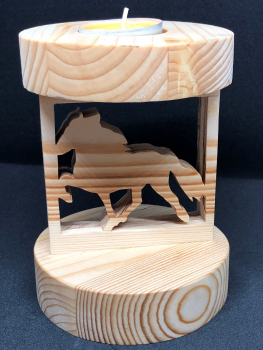 Kerzenleuchter natur rund